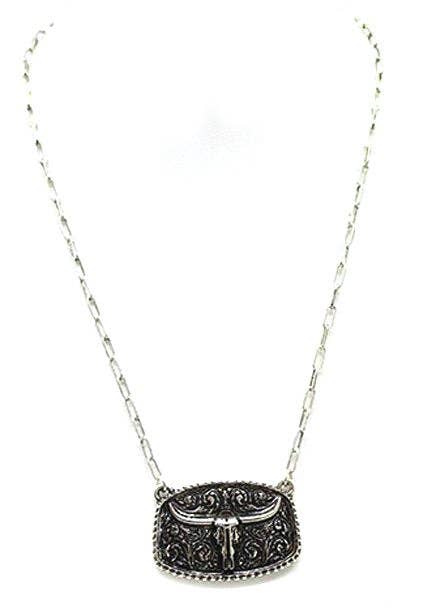 Western Steerhead Plate Necklace