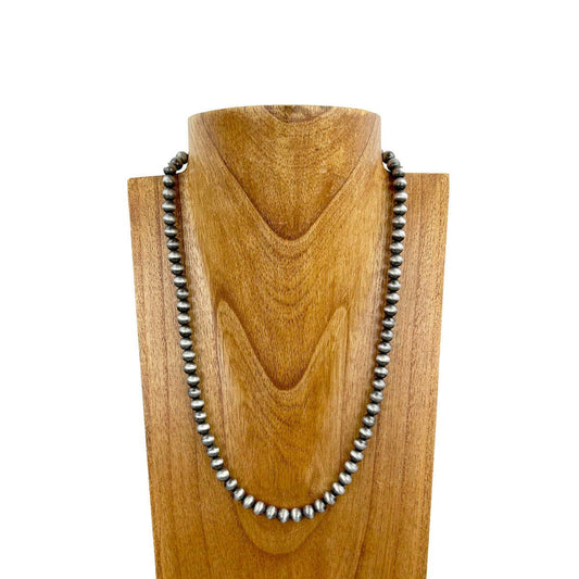 22" 8mm Faux Navajo pearl Necklace