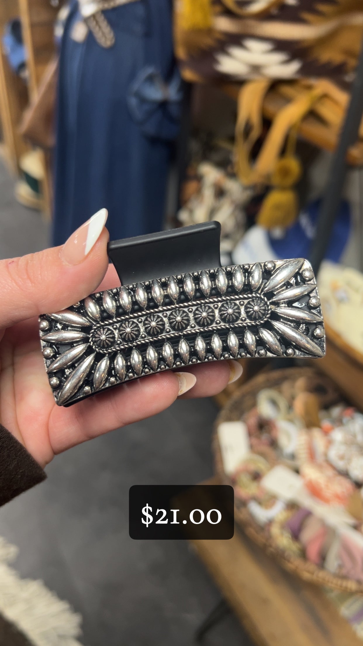 Western Metal Concho Hair Claw