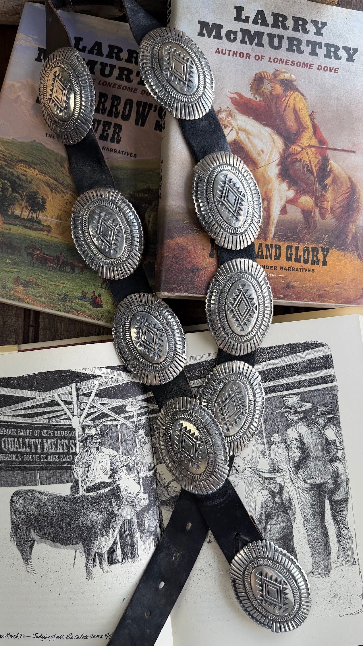 Western Sterling Silver Concho Statement Belt