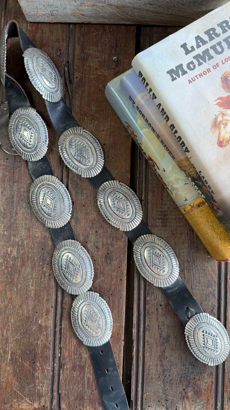 Western Sterling Silver Concho Statement Belt