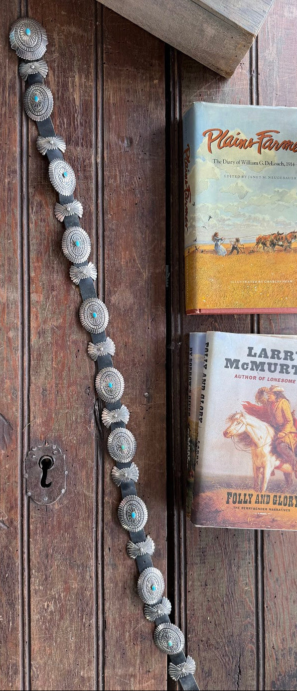Western Sterling & Turquoise Statement Belt