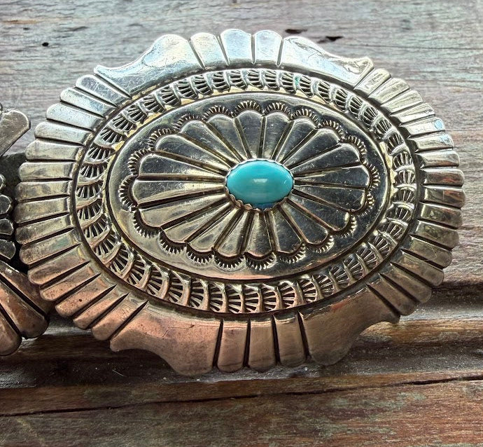 Western Sterling & Turquoise Statement Belt