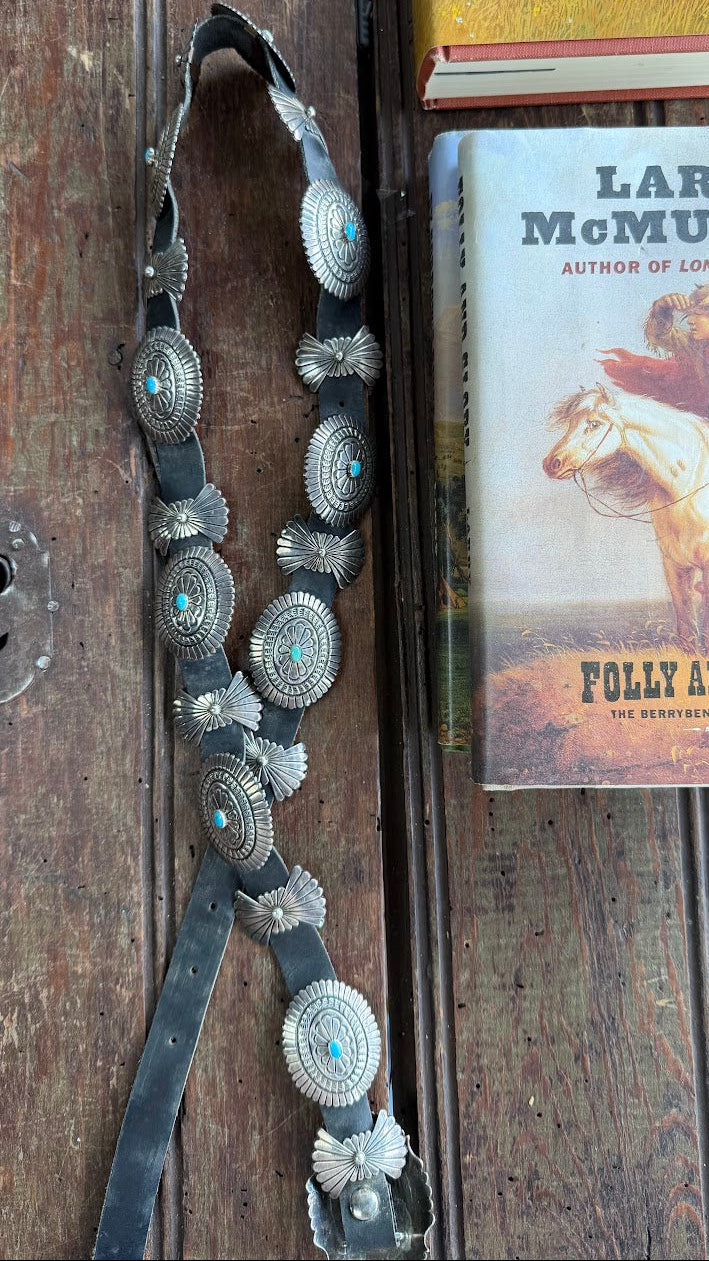 Western Sterling & Turquoise Statement Belt