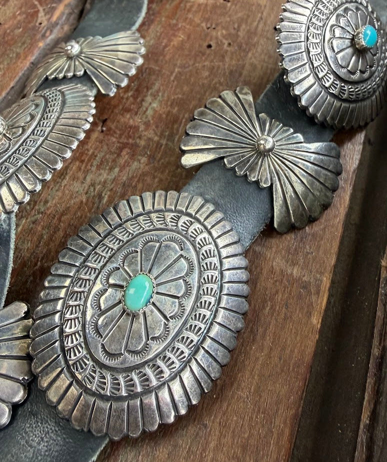 Western Sterling & Turquoise Statement Belt