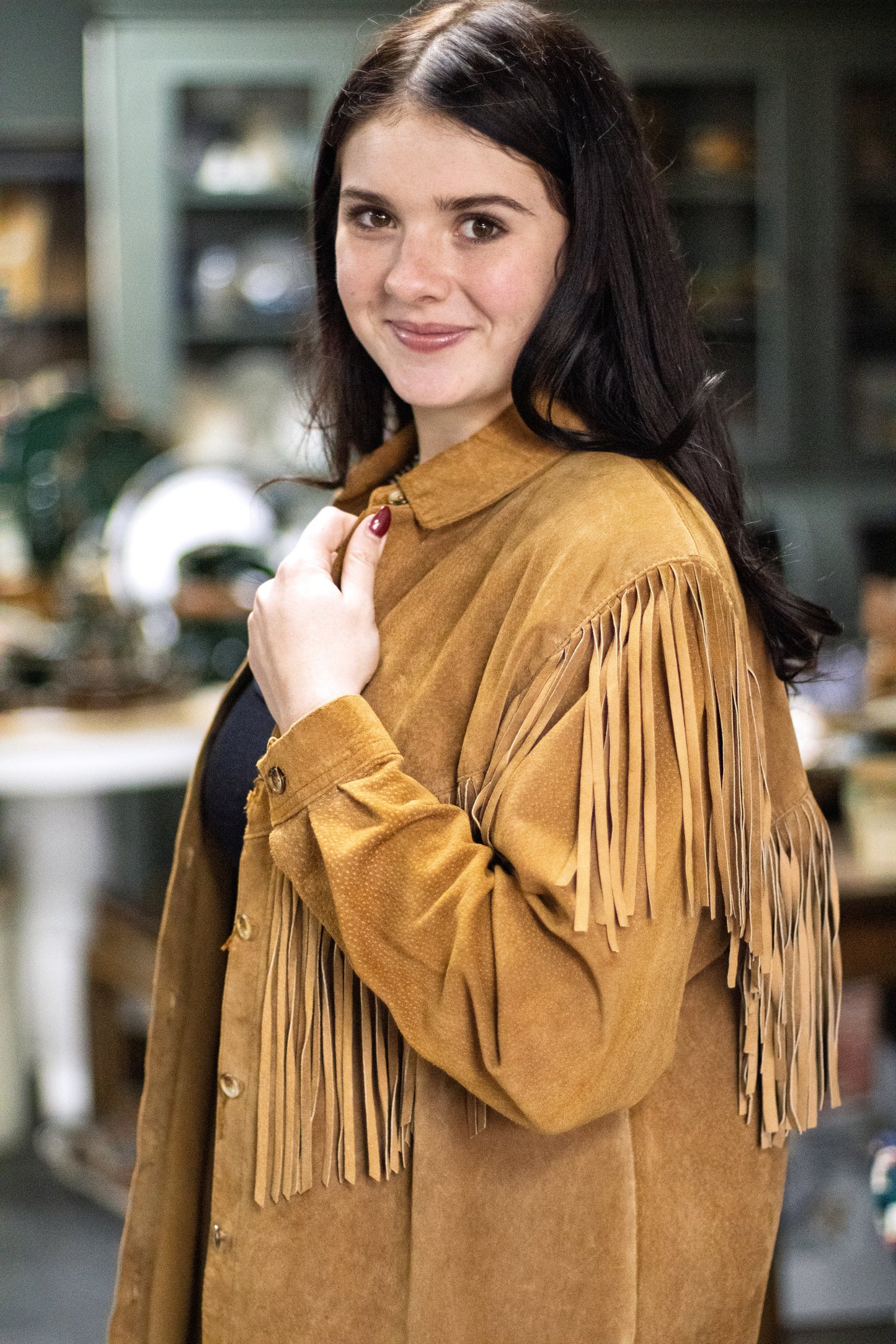 Fringe Leather Coat