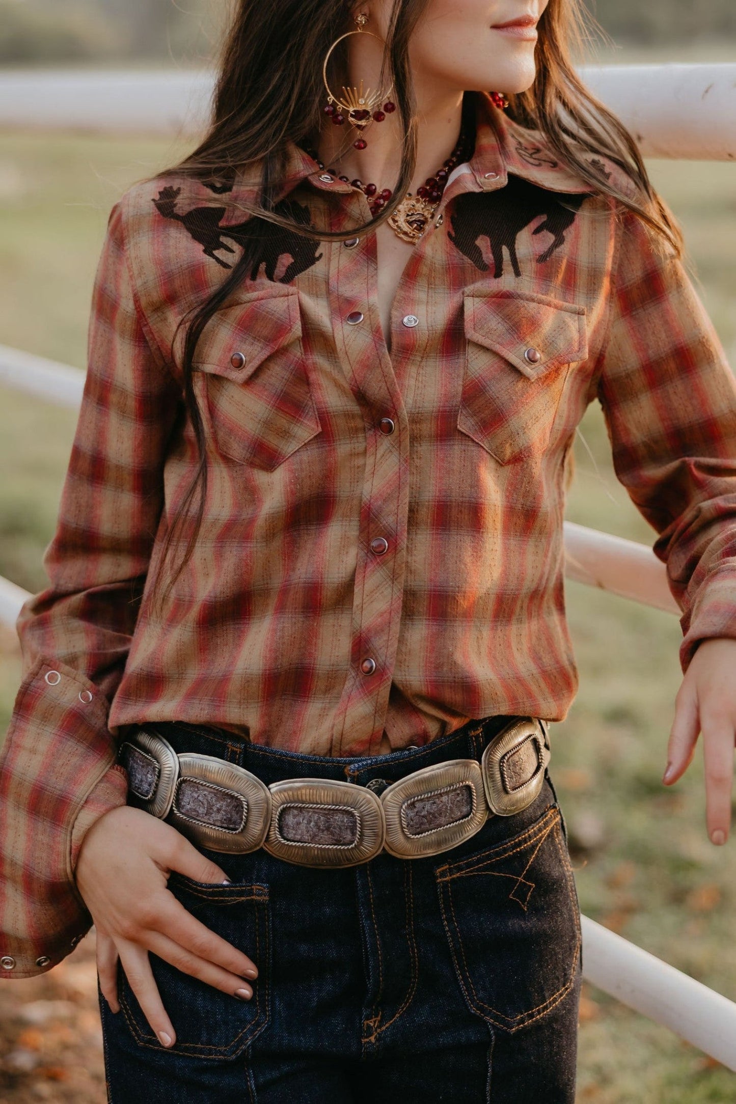 Pretty Plaid Cowboy Button Up