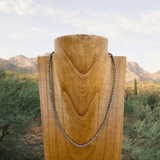 22" 4mm Faux Navajo pearl Necklace