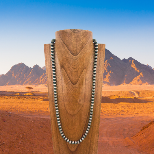 32" 10mm Faux Navajo pearl Necklace