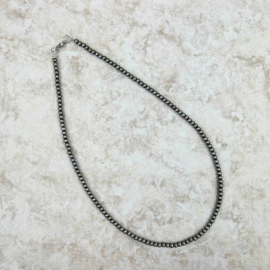 18" 4mm Faux Navajo pearl Necklace