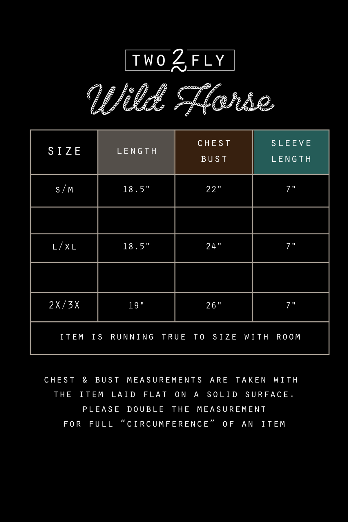 WILD HORSES TEE: 2X/3X