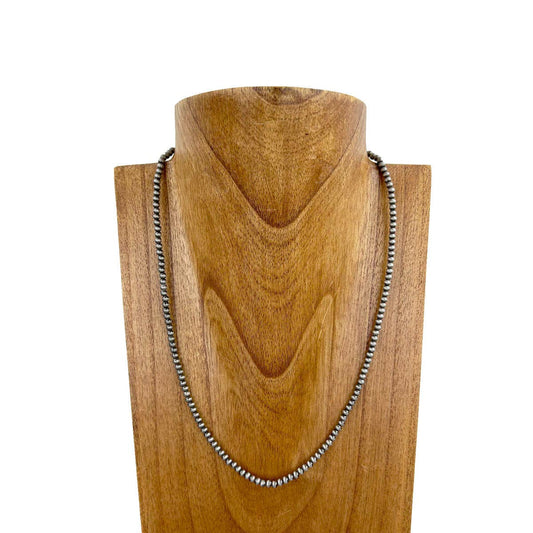 22" 4mm Faux Navajo pearl Necklace