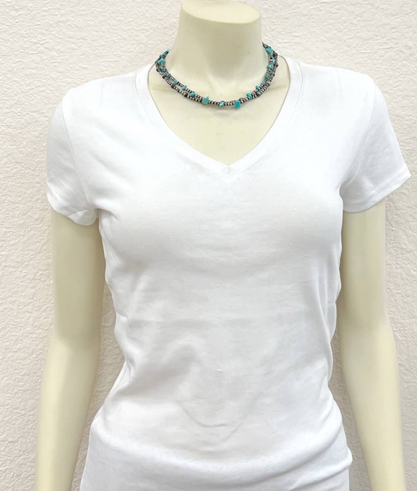 16" Handmade Navajo Bead, Turquoise Necklace