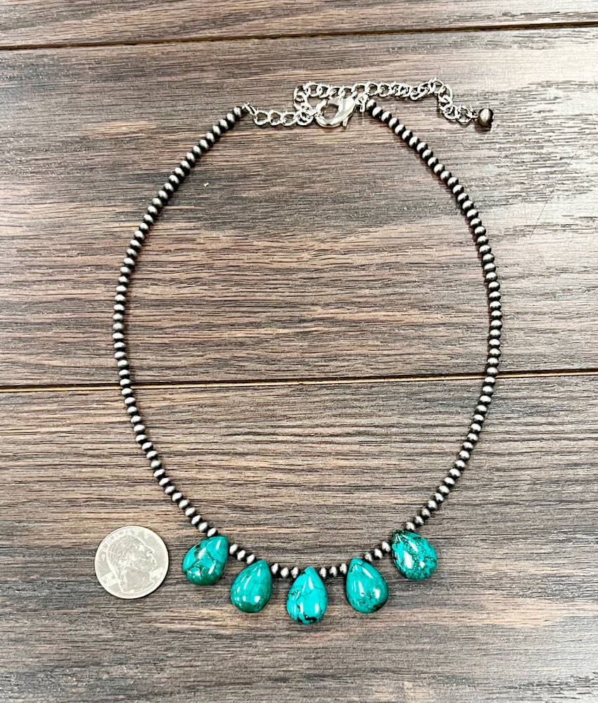 17" Handmade Navajo Turquoise Necklace