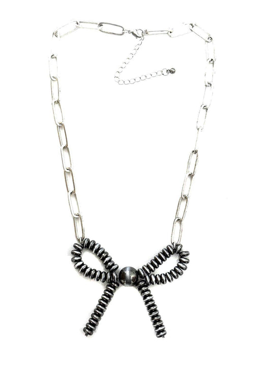 Western Navajo Pearl Ribbon Chain Necklace