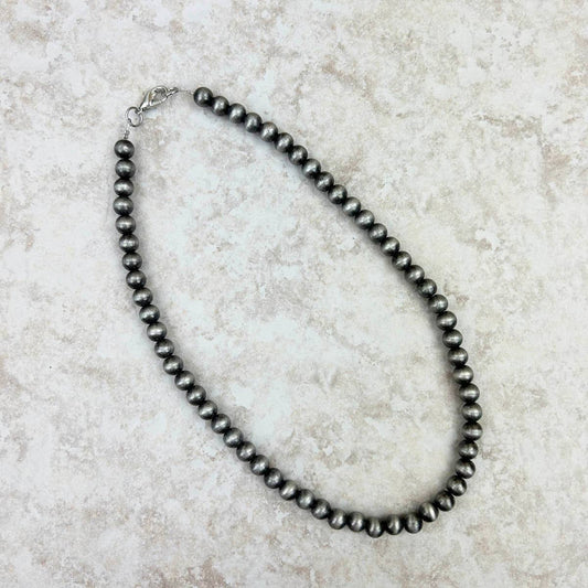 15" 8mm Faux Navajo pearl Necklace