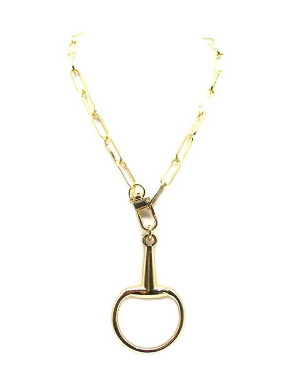 Western Large Snaffle Bit Pendant Necklace