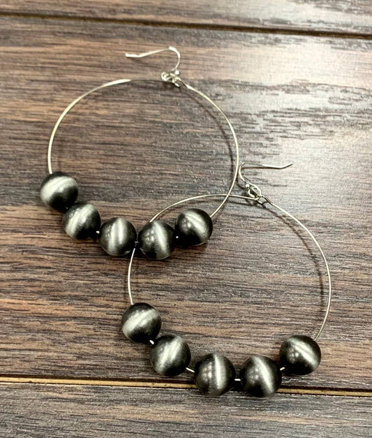 12mm Navajo Bead Hoop Earrings