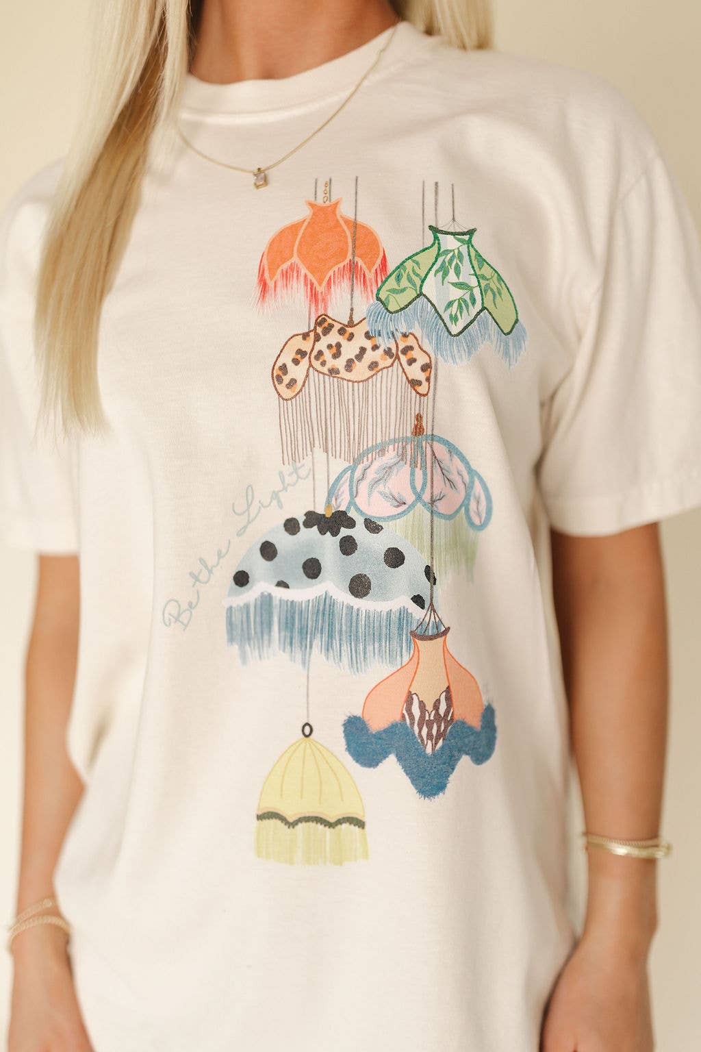 Be The Light Vintage Lamp Shades Graphic Tee: Large